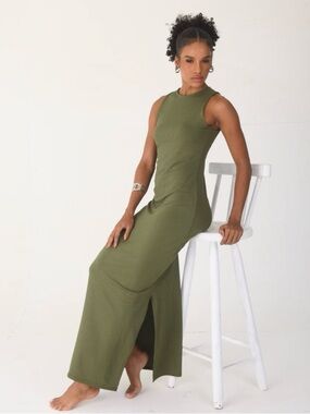 Olive Ribbed Maxi Dress $75MSRP
